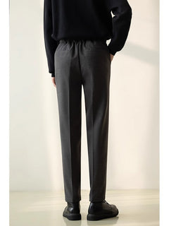 Classic Straight-Leg Suit Pants