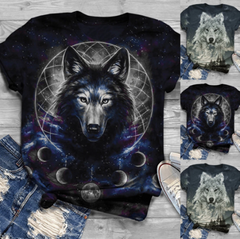 3D Digital Print T-Shirt  Wolf Design