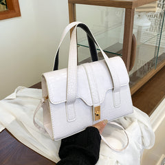 Fashionable Western-style Solid-color Crocodile-pattern Tote Bag