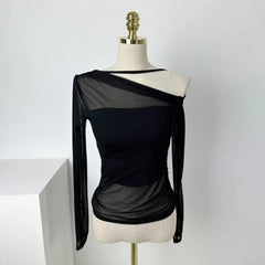 Chic Flow Off-Shoulder Mesh Top