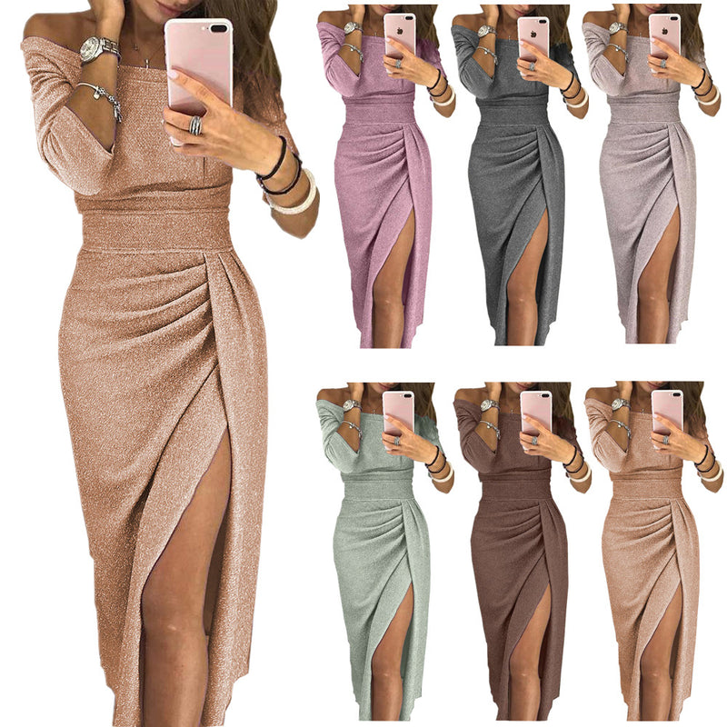 Crystal Glow Glam Bodycon Neck Dress