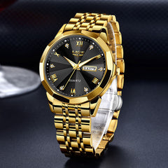 Mens Dual-calendar Waterproof Luminous Quartz Watch