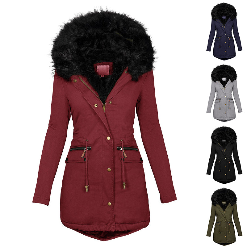 Frost Luxe Plush Hooded Winter Parka Coat