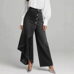 Urban Ruffle Chic Straight-Leg Pants