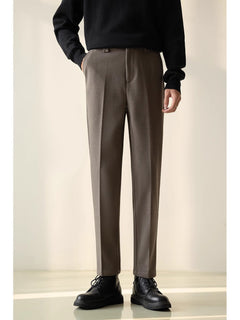 Classic Straight-Leg Suit Pants