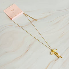 Elegant Bow Charm Necklace