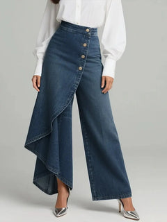 Urban Ruffle Chic Straight-Leg Pants