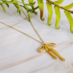 Elegant Bow Charm Necklace