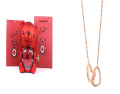 Double Heart Necklace with Gift Box