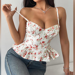 Floral Muse Ruffle Hem Blouse