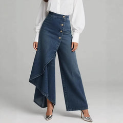 Urban Ruffle Chic Straight-Leg Pants