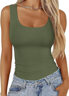 Summer Glow Square-Neck Slim Top