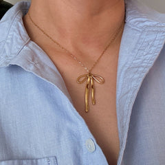 Elegant Bow Charm Necklace