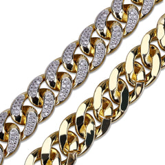 Hip Hop Cuban Miami Gold Chain with Zircon Necklace
