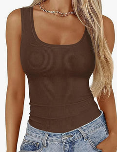 Summer Glow Square-Neck Slim Top