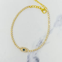 Glimmer Evil Eye Anklet
