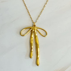 Elegant Bow Charm Necklace