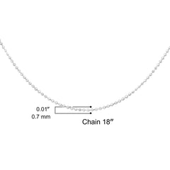 .925 Sterling Silver 18" Fine Ball Bead Necklace