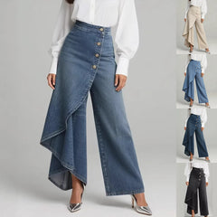 Urban Ruffle Chic Straight-Leg Pants