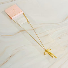 Elegant Bow Charm Necklace
