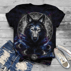 3D Digital Print T-Shirt  Wolf Design