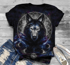 3D Digital Print T-Shirt  Wolf Design