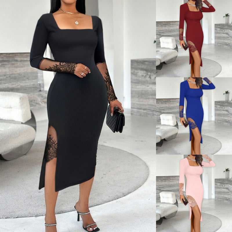 Classic Edge Lace Splice Dress