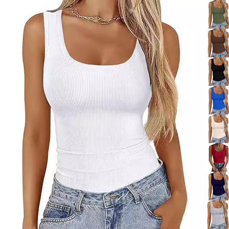 Summer Glow Square-Neck Slim Top