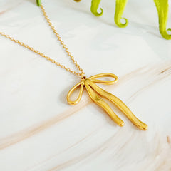 Elegant Bow Charm Necklace
