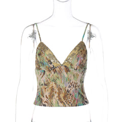 Silk Desire Lace Stitching Sling Vest