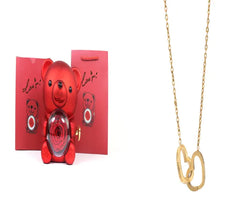 Double Heart Necklace with Gift Box