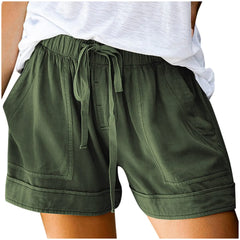 Women Cotton Drawstring Elastic Short